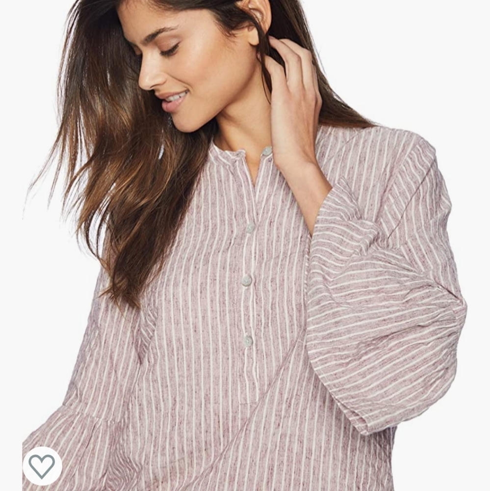 NWOT Lucky Brand Stripe Bell Sleeve Top - Picture 2 of 6